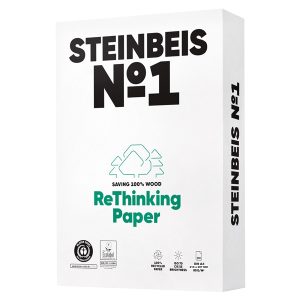Carta riciclata al 100% senza legno - A4 - 80 gr - bianco - Steinbeis - conf. 500 fogli - immagine 2