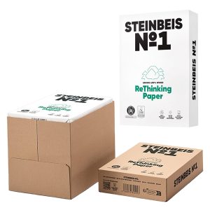 Carta riciclata al 100% senza legno - A3 - 80 gr - bianco - Steinbeis - conf. 500 fogli - immagine 1
