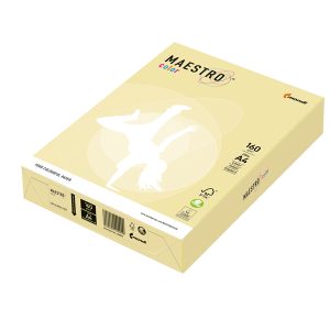 Carta Maestro Color - A4 - 160 gr - giallo tenue YE23 - Mondi - conf. 250 fogli - immagine 1