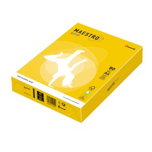 Carta Maestro Color - A4 - 80 gr - giallo forte IG50 - Mondi - conf. 500 fogli - immagine 1