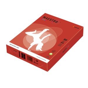 Carta Maestro Color - A4 - 80 gr - rosso forte CO44 - Mondi - conf. 500 fogli - immagine 1