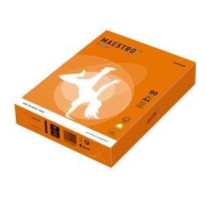 Carta Maestro Color - A4 - 80 gr - arancio forte OR43 - Mondi - conf. 500 fogli - immagine 1
