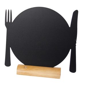 Lavagna da tavolo Silhouette - 24 x 25 cm - forma piatto - nero - Securit - immagine 2