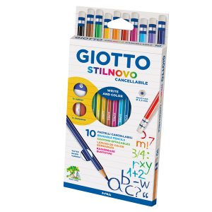 Pastelli colorati Stilnovo - diametro mina 3,3 mm - cancellabile con gomma - colori assortiti - Giotto - astuccio 10 pezzi - immagine 1