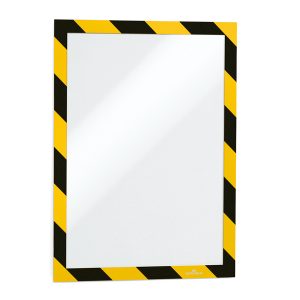 Cornice Duraframe Security - adesiva - pannello magnetico - A4  (21 x 29,7 cm) - giallo/nero - Durable - immagine 1