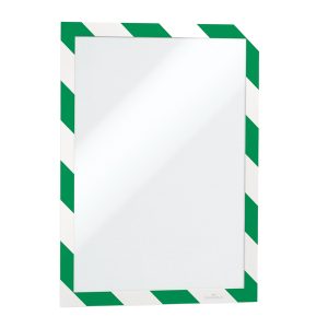 Cornice Duraframe Security - adesiva - pannello magnetico - A4  (21 x 29,7 cm) - verde/bianco - Durable - immagine 1