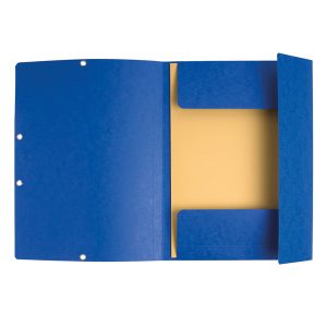 Cartellina con elastico - cartoncino lustrè - 3 lembi - 400 gr - 24x32 cm - blu - Exacompta - immagine 1