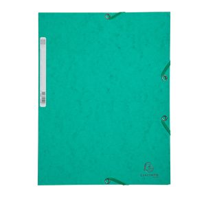 Cartellina con elastico - cartoncino lustrè - 3 lembi - 400 gr - 24x32 cm - verde - Exacompta - immagine 1