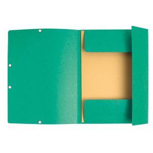 Cartellina con elastico - cartoncino lustrè - 3 lembi - 400 gr - 24x32 cm - verde - Exacompta - immagine 2