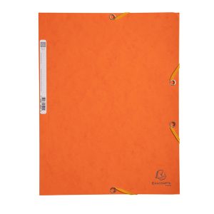 Cartellina con elastico - cartoncino lustrè - 3 lembi - 400 gr - 24x32 cm - arancio - Exacompta - immagine 1