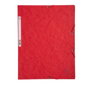 Cartellina con elastico - cartoncino lustrè - 3 lembi - 400 gr - 24x32 cm - rosso - Exacompta - immagine 1