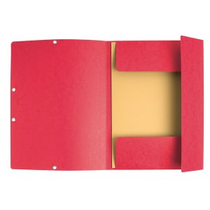 Cartellina con elastico - cartoncino lustrè - 3 lembi - 400 gr - 24x32 cm - rosso - Exacompta - immagine 2