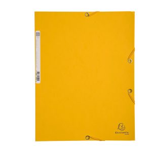 Cartellina con elastico - cartoncino lustrè - 3 lembi - 400 gr - 24x32 cm - giallo - Exacompta - immagine 1