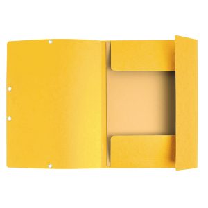 Cartellina con elastico - cartoncino lustrè - 3 lembi - 400 gr - 24x32 cm - giallo - Exacompta - immagine 2