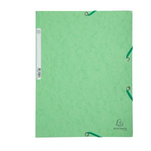 Cartellina con elastico - cartoncino lustrè - 3 lembi - 400 gr - 24x32 cm - verde tiglio - Exacompta - immagine 2