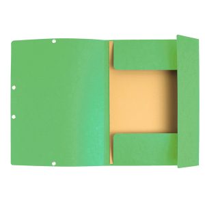 Cartellina con elastico - cartoncino lustrè - 3 lembi - 400 gr - 24x32 cm - verde tiglio - Exacompta - immagine 1