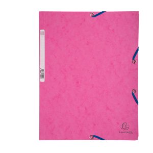 Cartellina con elastico - cartoncino lustrè - 3 lembi - 400 gr - 24 x 32 cm - rosa - Exacompta - immagine 2