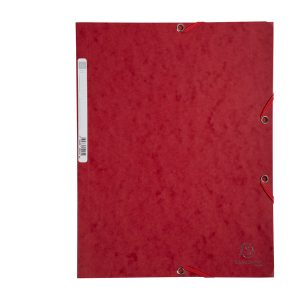 Cartellina con elastico - cartoncino lustrè - 3 lembi - 400 gr - 24x32 cm - rosso ciliegia - Exacompta - immagine 2
