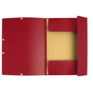 Cartellina con elastico - cartoncino lustrè - 3 lembi - 400 gr - 24x32 cm - rosso ciliegia - Exacompta - immagine 1