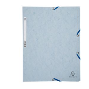 Cartellina con elastico - cartoncino lustrè - 3 lembi - 400 gr - 24x32 cm - grigio chiaro - Exacompta - immagine 2