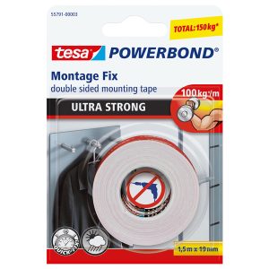Nastro biadesivo Powerbond Ultra Strong - 1,9 cm x 1,5 m - bianco - Tesa - immagine 1