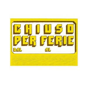 Cartello in cartoncino CHIUSO PER FERIE - 23x32 cm - giallo - CWR - immagine 1