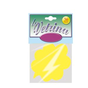 Segnaprezzi Nuvola - 8x8,5 cm - giallo - CWR - conf. 36 pezzi - immagine 1