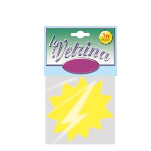 Segnaprezzi Stella - 8 x 8,5 cm - giallo - CWR - conf. 36 pezzi - immagine 1