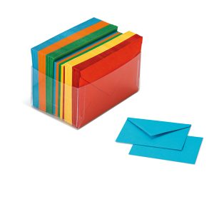 Scatola 100 cartoncini (200gr) + 100 buste (90gr) - arcobaleno - formato 4 - Favini - immagine 1