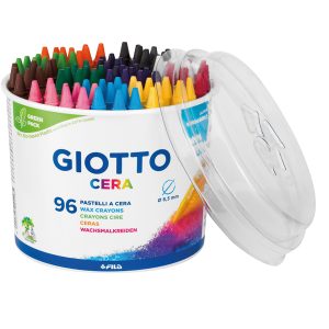 Pastelli cera - lunghezza 90mm con Ø 8,50mm - colori assortiti - Giotto -  barattolo 96 colori - immagine 1