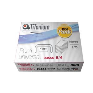 Punti universali - 6/4 - acciaio/zinco cromato - metallo - Titanium - conf. 1000 punti - immagine 1