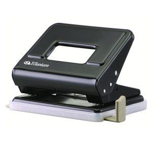 Perforatore in metallo - 2 fori - passo 8 cm - nero - Titanium - immagine 1