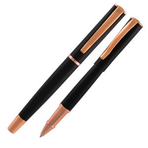 Roller Linea Impressa - punta M - nero/rosegold - Monteverde - immagine 1