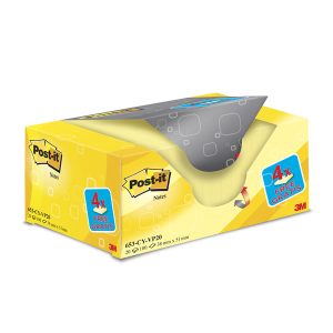 Blocco foglietti Post-it - 653CY-VP20 - 38 x 51 mm - 72 gr -  giallo Canary - Post-it - conf. 20 blocchi - immagine 1