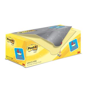 Blocco foglietti Post it® - 654CY-VP20 - 76 x 76 mm - 72 gr - giallo Canary™ - Post it® - conf. 20 blocchi - immagine 1