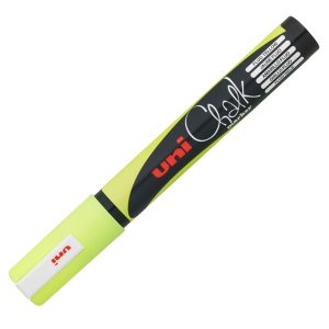 Marcatore a gesso liquido Uni Chalk Marker - punta tonda da 1,80-2,50mm - giallo fluo - Uni Mitsubishi - immagine 1