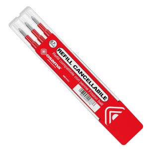 Refill per penne gel cancellabili  - punta 0,7 mm - rosso - Osama - conf. 3 pezzi - immagine 1