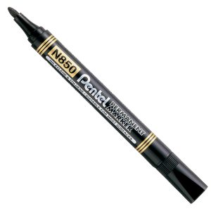 Marcatore permanente N850 - punta tonda - nero - Amiko Pentel - immagine 1