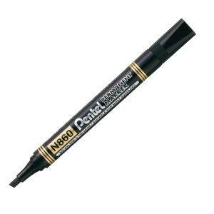Marcatore permanente N860 - punta scalpello - nero - linea Amiko - Pentel - immagine 1