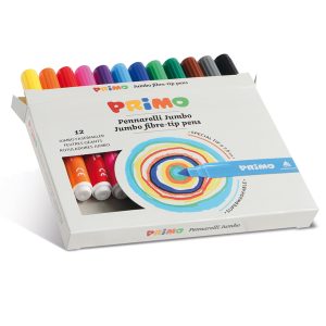 Pennarelli Jumbo - punta ø7,6mm - colori assortiti - Primo - astuccio 12 pezzi - immagine 1