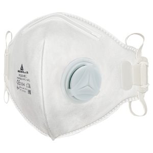 Mascherina filtrante FFP1 - con valvola - pieghevole verticalmente - monouso - Deltaplus - conf. 10 pezzi (imbustati singolarmente) - immagine 1