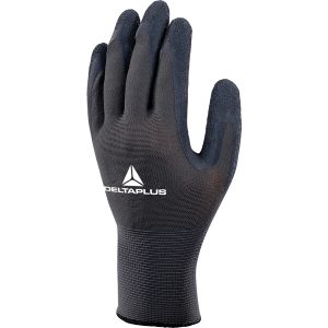 Guanti da lavoro VE630 - poliestere - palmo in lattice - taglia 09 - grigio - Deltaplus - immagine 1