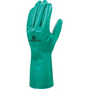 Guanti da lavoro industriale Nitrex VE801 - nitrile floccato cotone - taglia 09 - verde - Deltaplus - immagine 1