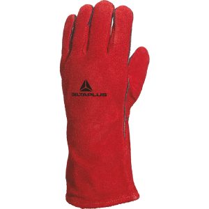 Guanti per saldatori CA515R - pelle crosta di bovino - taglia 10 - rosso - Deltaplus - immagine 1