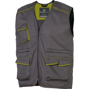 Gilet da lavoro Panostyle® M6GIL - sargia/poliestere/cotone - taglia XL - grigio/verde - Deltaplus - immagine 1