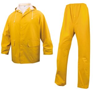 Completo impermeabile EN304 - giacca + pantalone - poliestere/PVC - taglia XL - giallo - Deltaplus - immagine 1