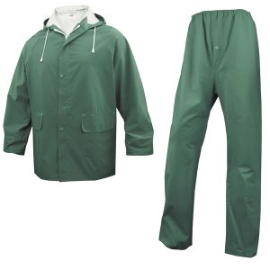 Completo impermeabile EN304 - giacca + pantalone - poliestere/PVC - taglia XL - verde - Deltaplus - immagine 1