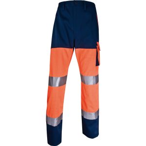 Pantalone alta visibilità PHPA2 - sargia/poliestere/cotone - taglia L - arancio fluo - Deltaplus - immagine 1