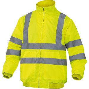 Giubbotto alta visibilità Reno HV - poliestere/poliuretano - taglia L - giallo fluo - Deltaplus - immagine 1