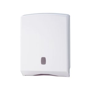 Distributore asciugamani piegati Basica - 27,8 x 12,8 x 38 cm - bianco/grigio - Medial International - immagine 1